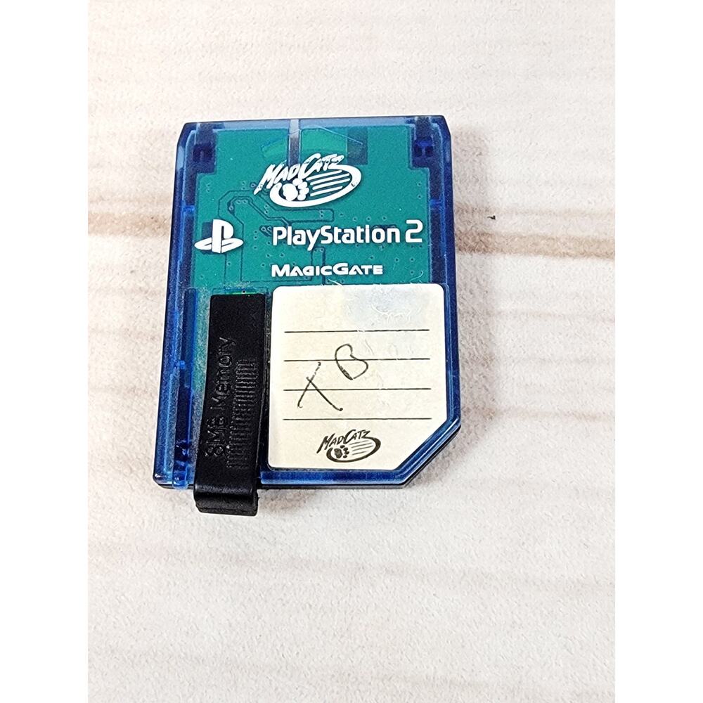 Mad Catz Sony Playstation 2 PS2 Clear Blue 8MB Memory Card Magic Gate TESTED